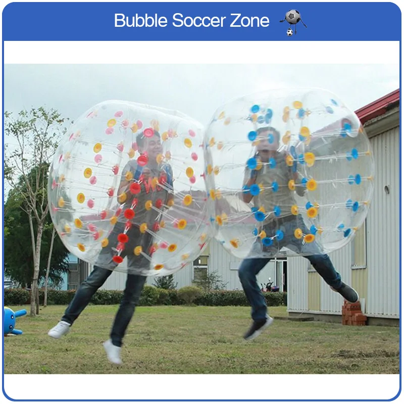 Envío Gratis 0,8mm PVC 1,7 m Bola de aire inflable para parachoques cuerpo burbuja de fútbol balón Zorb de fútbol a la venta Bola Zorb