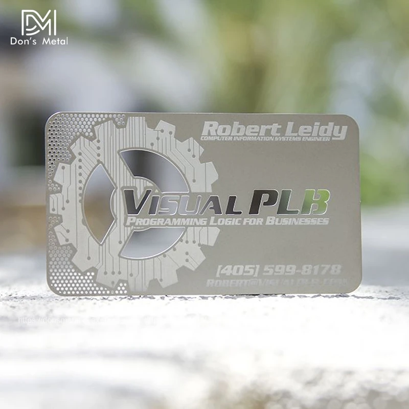 Hollow out  cut out stainless steel business card metal card design metal business card custom