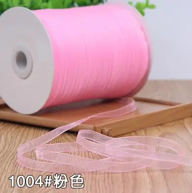 6mm 10 Meters long Pink Organza Ribbon For Arts Crafts Sewing Christmas Wedding Party Decoration Gift Wrap Handmade DIY Material