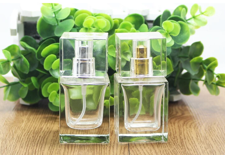 

2 Colors Optional 50ML Transparent Rectangular Perfume Bottle Glass Spray Empty Bottle