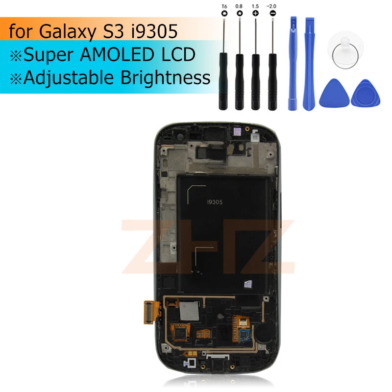 Super AMOLED LCD For Samsung Galaxy S3 i9305 LCD Display LCD Screen Touch Digitizer Assembly with frame LCD for Galaxy S3 i9305