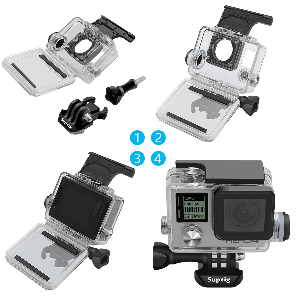 Gopro-バッテリー充電器,充電フレーム付き防水パワーバンク,Gopro Hero 4, 5, 7, 8, 9, 10,11,12,5200mAh