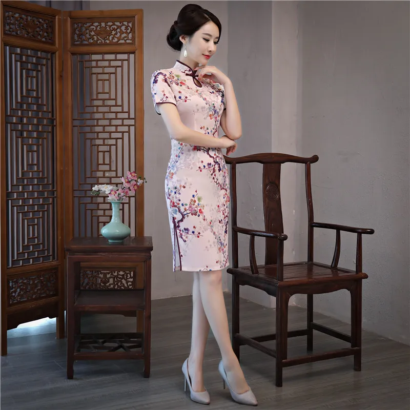 Modernen Chinesischen Traditionellen Kleid Traditionellen Vestido Orientalischen Cheongsam Frauen gedruckt Qipao Chinesische Hochzeitskleid vintage