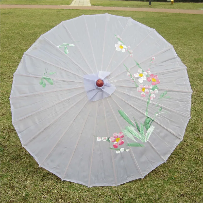 100pcs Colorful hand-painted Flowers wedding silk cloth parasol Chinese umbrella For Wedding party wa4130