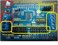 2CH Motor 16CH Servo Shield Driven Control Board Compatible With Arduino For Robot Arm Robot Tank Car Diy RC Toy Kit