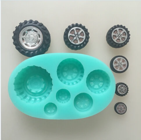 car wheel tires silicone flexible mold, tire silicone resin mold,  jewelry mold, fondant cake mold