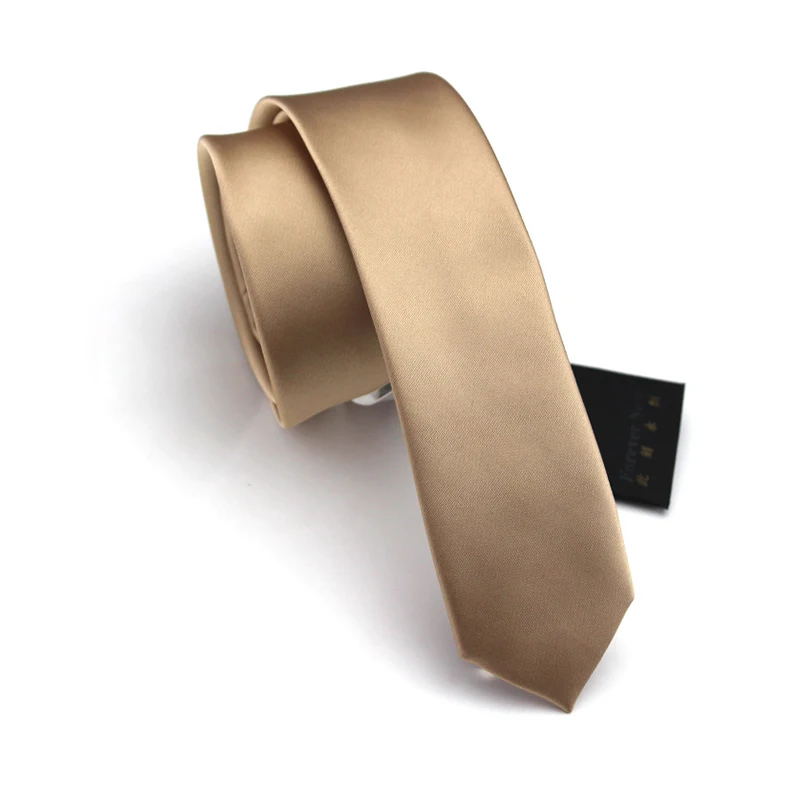 Men's Fashion High Quality Champagne 5cm Narrow edition Slim Tie Romantic Wedding Groom Casual Party  for Men  Gift Necktie