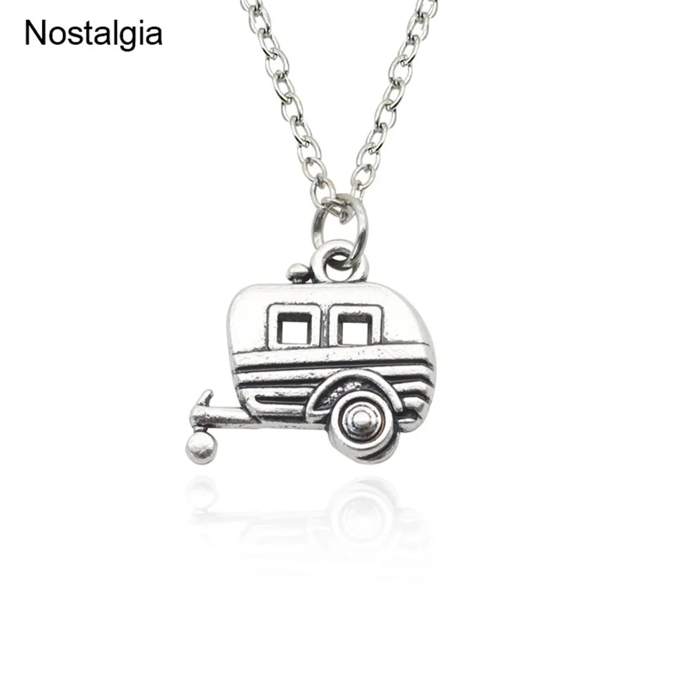 Nostalgia Camping Trailer Car Pendant Chain Necklace Retro Style Wholesale Lots Bulk