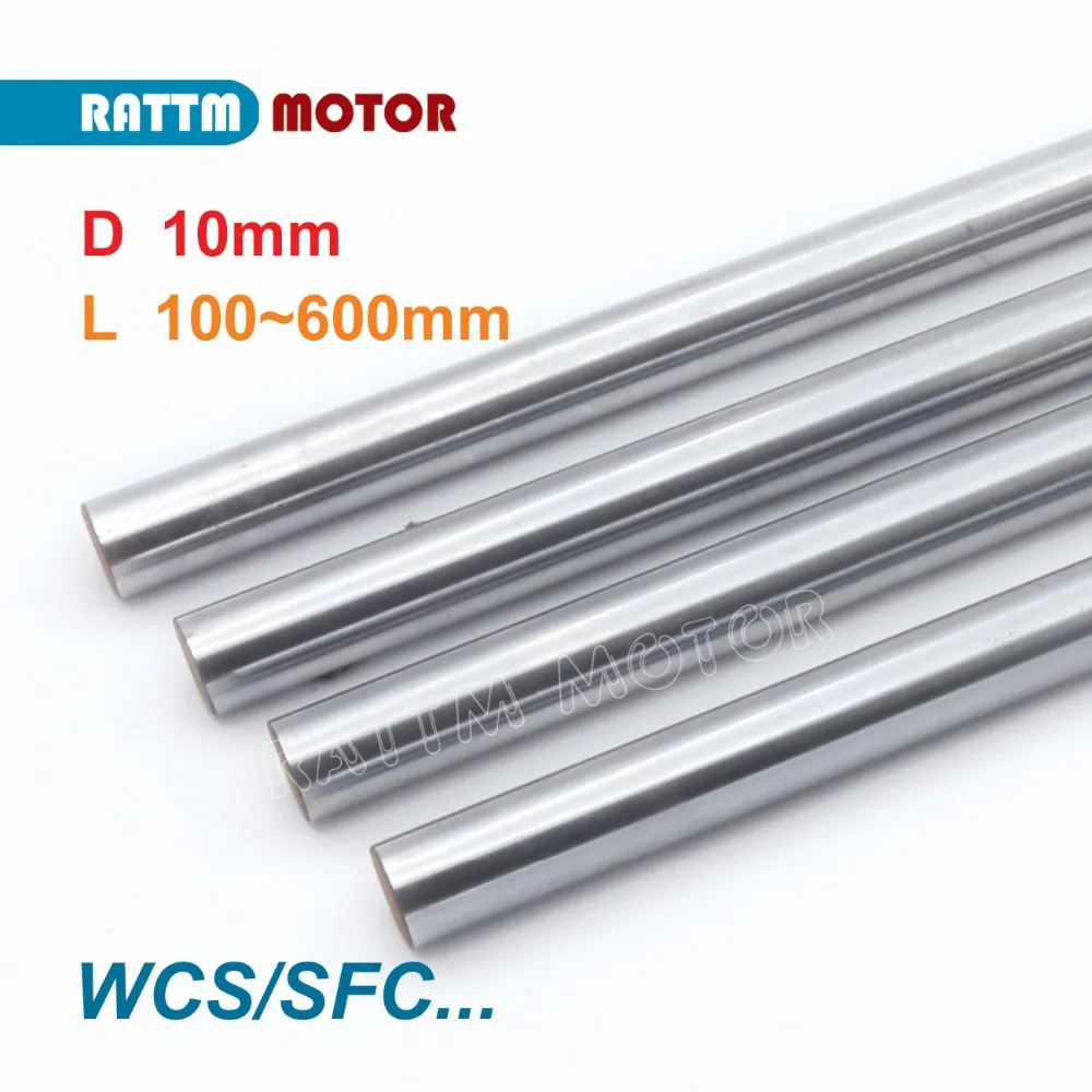 Haste redonda cromada para impressora 3d, wcs10mm l150/200/300/400/500/600mm, haste redonda linear cnc xyz com eixo sfc10, 2 peças