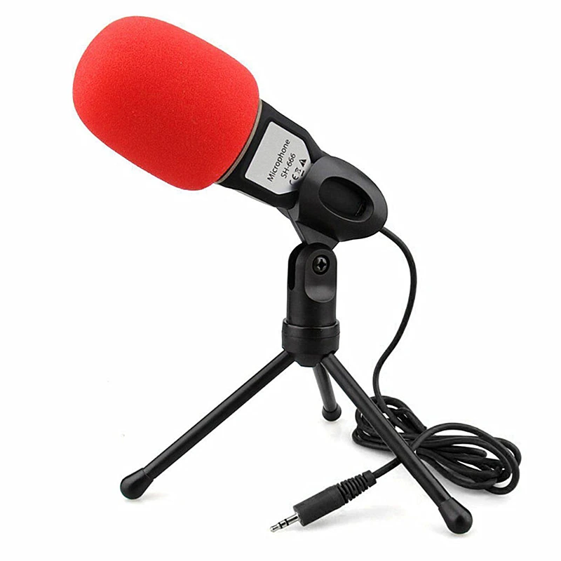 Condenser Microphone With Stand For Phone Computer Lapel Smartphone Microphone Karaoke Family Home Holiday Gathering Party