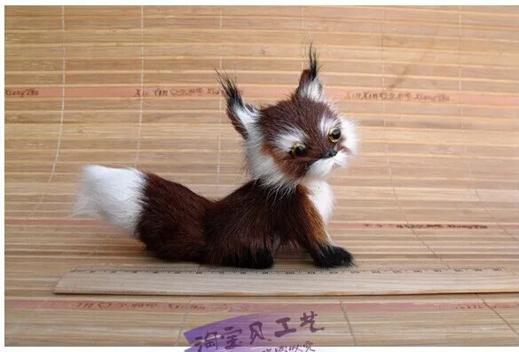 small cute foxes toy simulation dark brown fox doll decoration doll gift toy about 13 * 5 * 11cm 2071