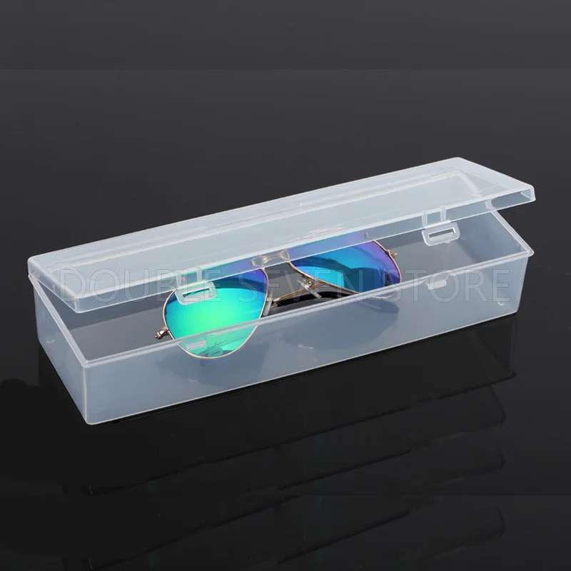 2pcs 25cm L Rectangle Flip Cover Plastic Storage Box PP Transparent Case Pack boxes DIY Making Part Material Accessories