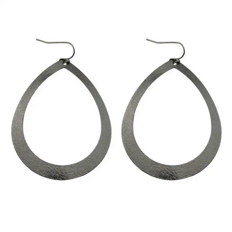 New Metallic Hollow Open Teardrop Statement Earrings Trendy Chic Jewelry Wholesale