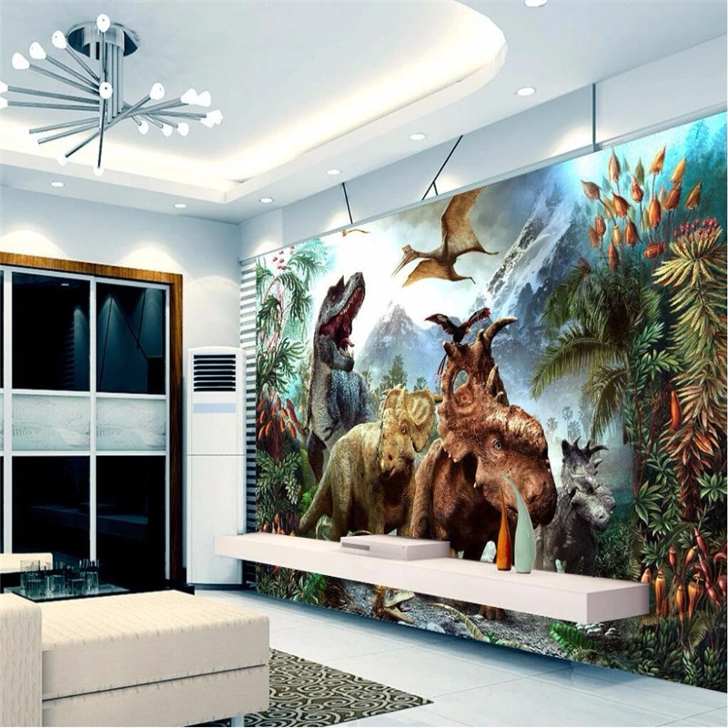 

beibehang Custom wallpaepr for living room art Photos background bedroom Anaglyph Dinosaurs murals-3d wall paper wallpaper 3d