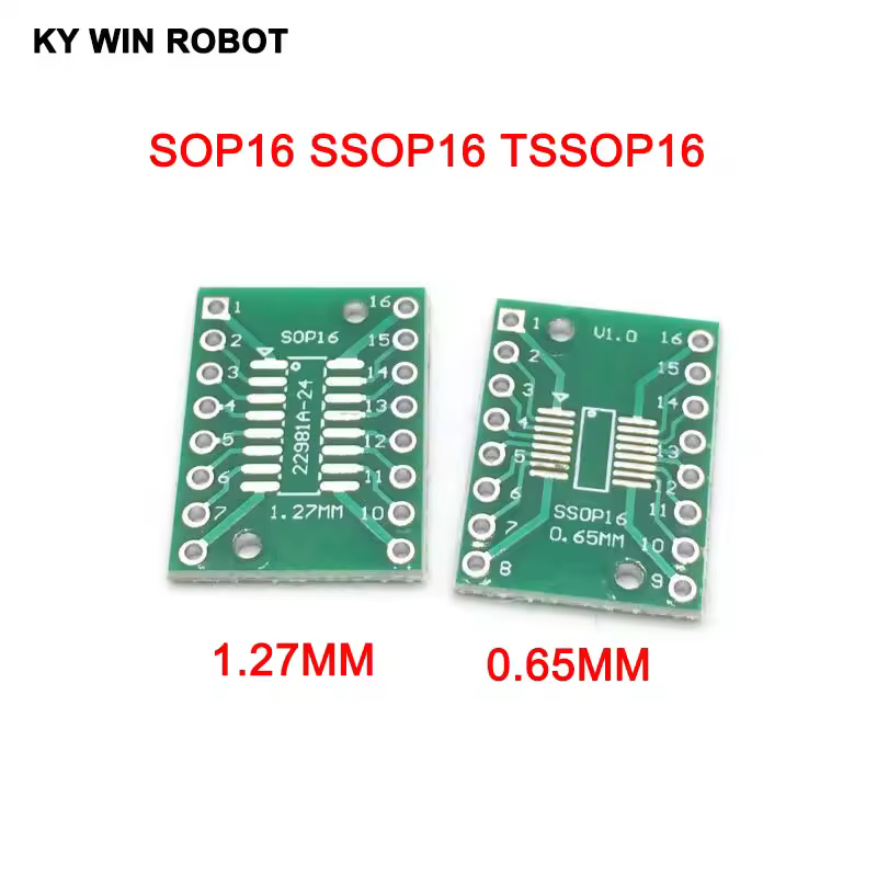 10pcs SOP16 SSOP16 TSSOP16 כדי DIP16 Pinboard SMD לטבול מתאם 0.65mm/1.27mm כדי 2.54mm מח"ש פין Pitch PCB לוח ממיר שקע