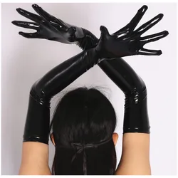 Plus Size Wetlook PVC Latex PU Faux Leather Gloves Shiny Long Glove Punk Hip-pop Jazz Club Wear Cosplay Costumes Gauntlet Luvas