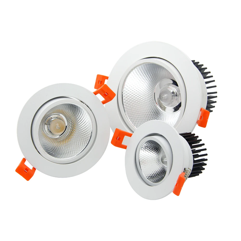 Dimmable Recessed Downlight 5/7/9/12/15W COB LED Ceiling Lamp AC 110/220V Spotlight Indoor Lighting For Foyer Study Warm White