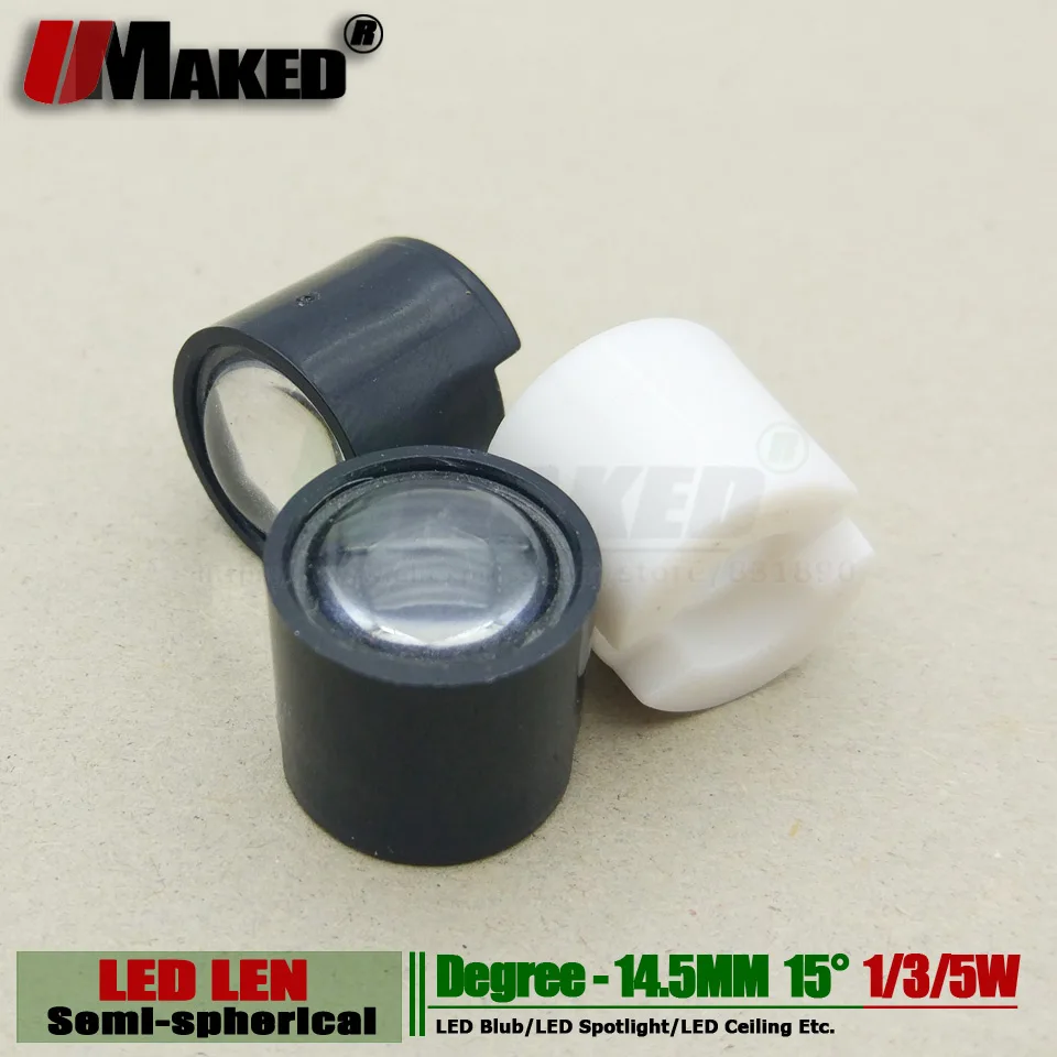 

14.5MM Semi-spherical Jewelry Light LED lens 1W 3W 5W High power light bead lense 15 degre PMMA With bracket for Counter display