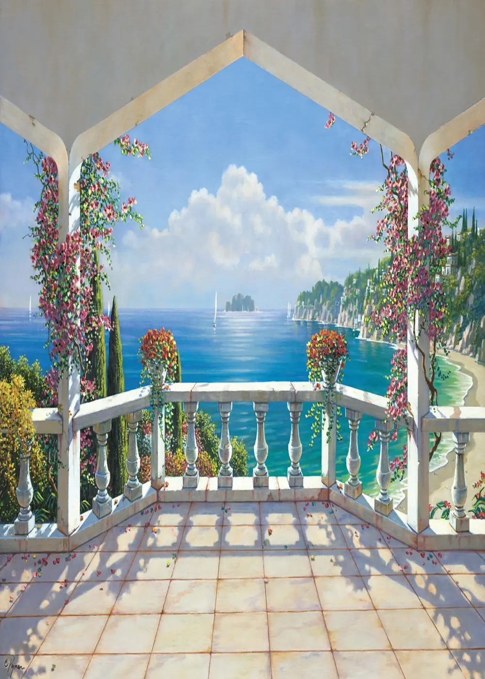 Capisco Seaside Palace Pavilion Garden Landscape Photography Backgrounds For Photo Studio Wedding Custom Backdrops Props image 2