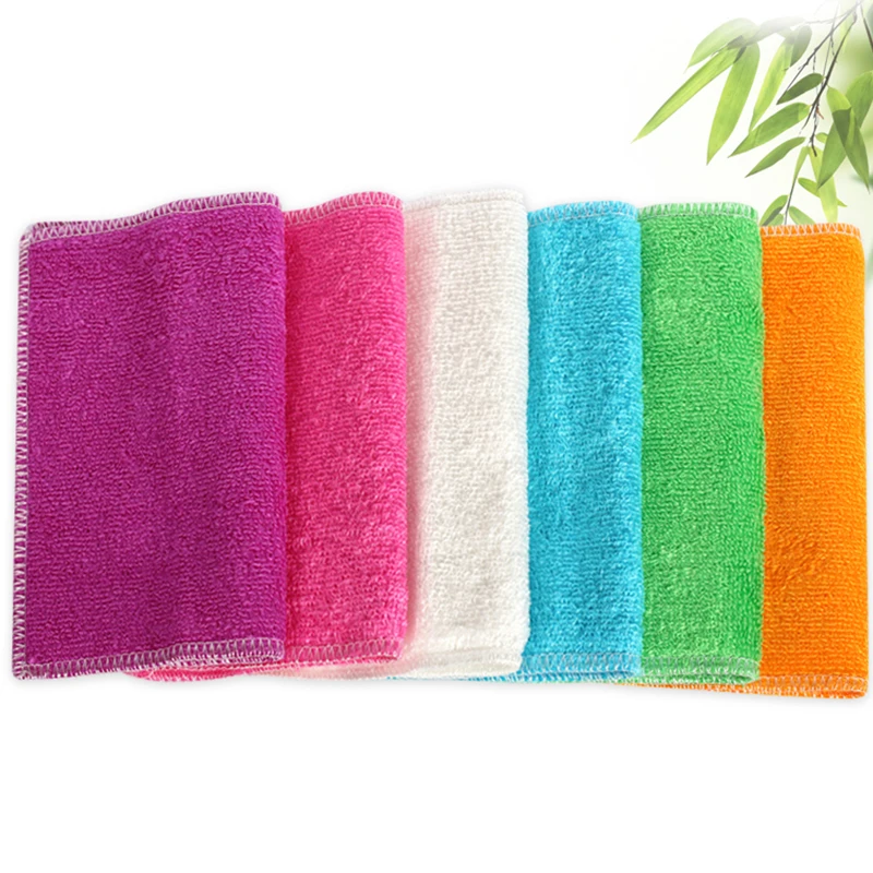 Bamboo fiber dish towel polyester cloth thick bamboo fiber washing cloth do not dip oil water absorbent kitchen washing towel