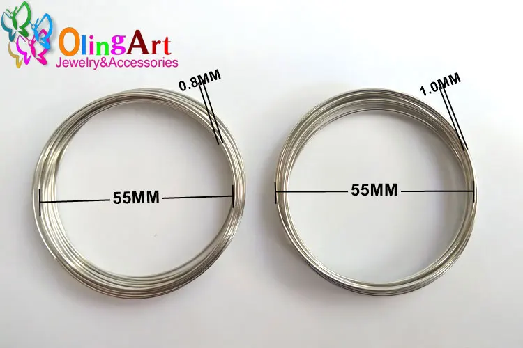 OlingArt Metall Draht Spule Stahl Perlen Erkenntnisse Broschen Bouquet Blank Armband Armreifen 20 Loops DIY Schmuck Machen Zubehör – Detail 5