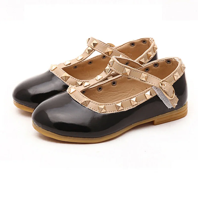 NEW Children Princess Flat Shoes Children Girls Rivets Single Shoes Kids Leather Shoes Girls Shoes sandals CSH134