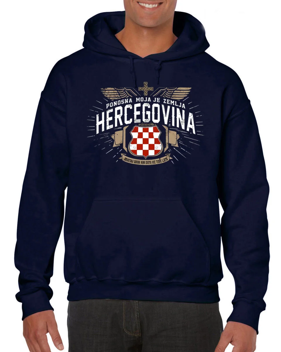 

Hot Casual for Men Clothing HERCEGOVINA Hrvatska BiH Croat CROATIA Black Majica Hoodies Sweatshirts