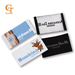 custom logo brand woven clothing labels tags for clothes,customized garment etiquetas bags shirt hair wig name main label tag