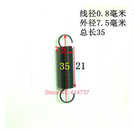 18pcs/lot 0.8*7.5*35mm  0.8mm wire Carbon steel extension tension spring springs