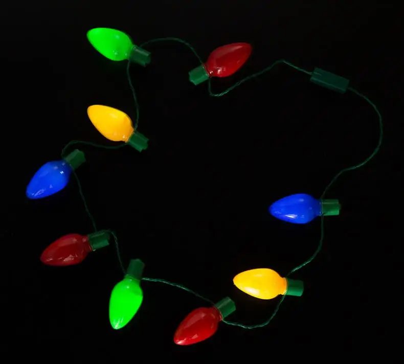 Christmas Necklace LED Light Up Bulb Party Favors For Adults Or Kids As A New Year Gift Party Supplies SN1380