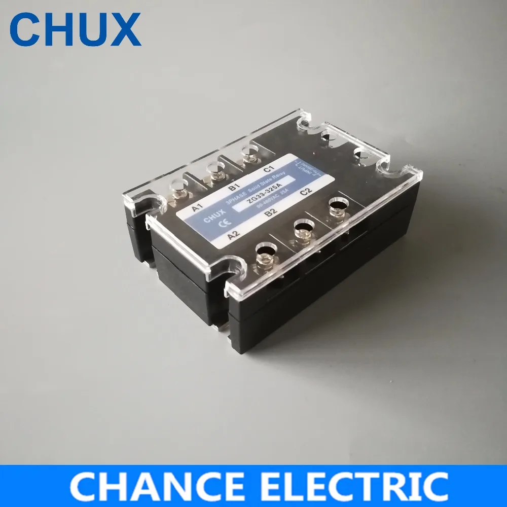 CHUX 3 phases Solid state relay 25A SSR AC control AC 25AA 220VAC to 90-480VAC Free shipping  ZG33-325A