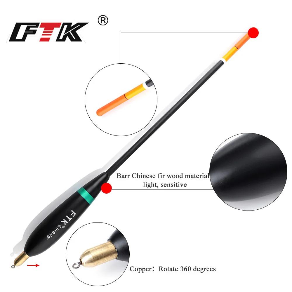 FTK 4PCS/LOT Barguzinsky Fir Float Bobber Vertical Buoy Mixed Size Float Pesca Balsa Floats Set Stopper Peche accesoires