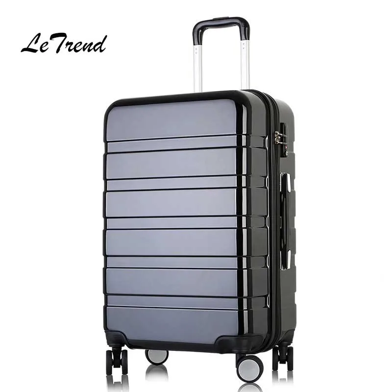 

LeTrend Women Korea Rolling Luggage Spinner password Trolley Suitcase Wheels 20 inch Cabin Travel Bag Men Trunk