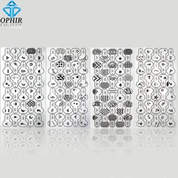 OPHIR 120x Metallic Airbrush Nail Stencil Geometrical Pattern Flowers Star Moon Templates Nail Tool for Air Brush Nail Art Paint