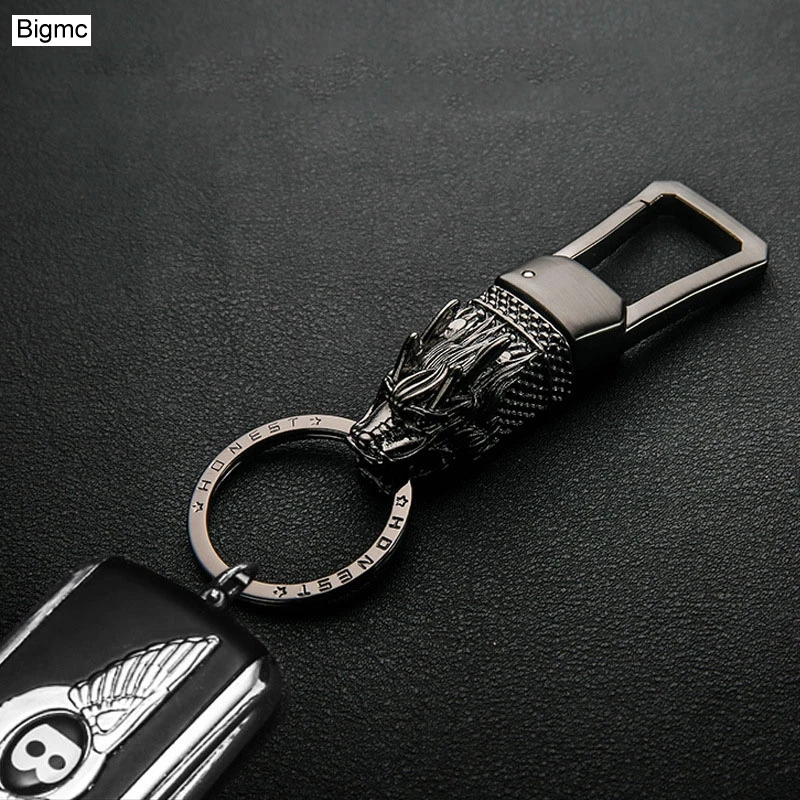 New Charm Alloy Dragon Men Keychain Bag Pendant Totem Boutique Car Key Chain Key Ring For Business Gift Holder Jewelry K1576