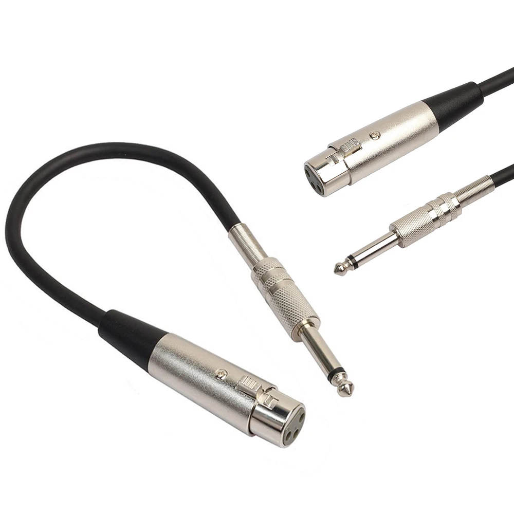 1Pc 3 Pin XLR żeńskie do 1/4 6.35mm Mono Jack męski wtyk Audio TRS kabel Adapter mikrofonu