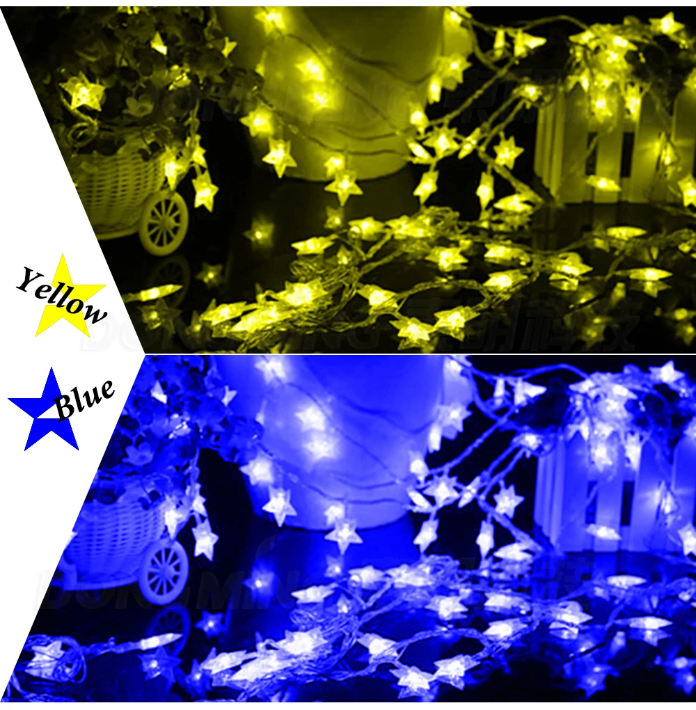 Led star string light 10M 70led AC220V EU plug colorful holiday led lighting waterproof outdoor decoration light christmas light