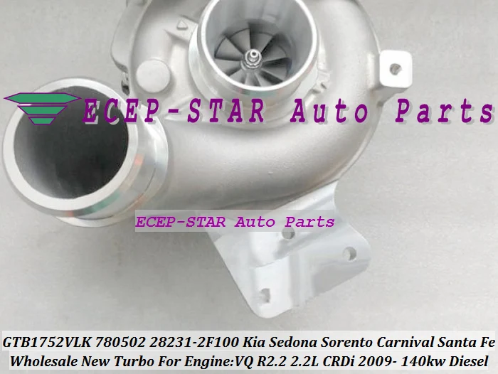 GTB1752VLK 780502 780502-5001S 28231-2F100 Turbo For KIA Sedona Sorento Carnival VQ CRDi For Hyundai Santa Fe 09 R2.2 2.2L 140kw