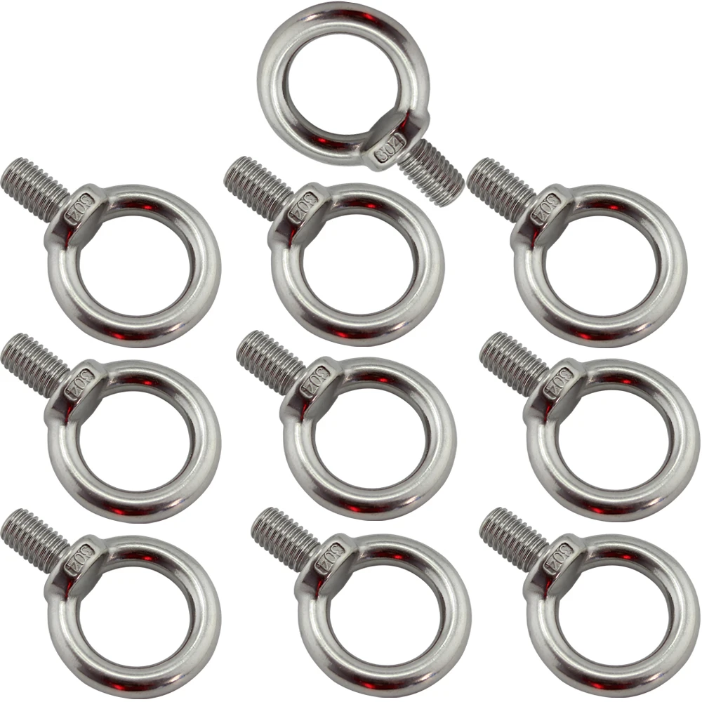 

A2 Stainless Marine Mini Lifting Eye Bolt SUS304 Marine Lifting JIS1168 Eye Bolt Ring Screw Loop Hole for Cable Rope 10pcs M3