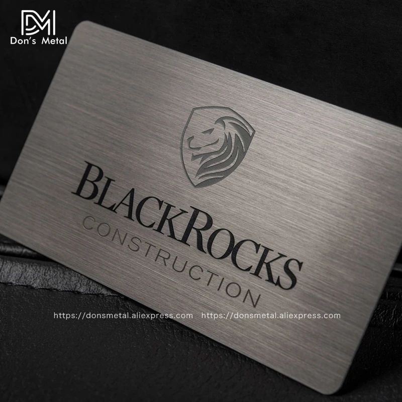 High-grade brushed metal business card electroplated stainless steel business card electroplated metal card black card custom