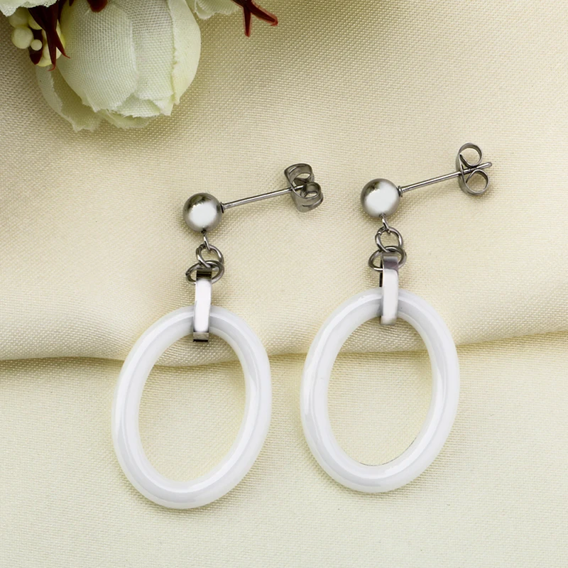 Stud Earrings Geometric For Women Fashion Jewelry Party Healthy Ceramic Woman Earrings Bijoux Fashion Jewelry Wedding Gift