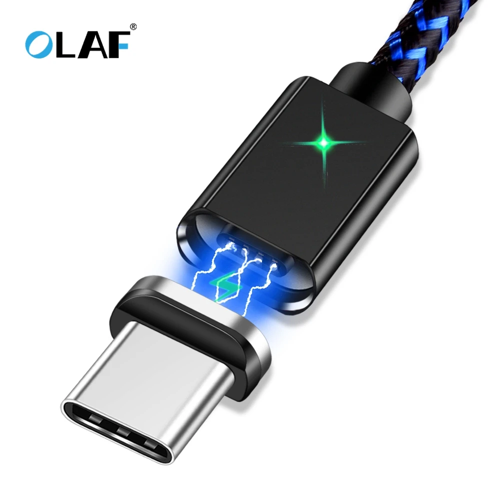 OLAF Magnetic USB Type C Cable for Samsung Galaxy S9 S8 Fast Charging Data Cable for Huawei Mate 20 Pro Xiaomi Mi 8 USB Type-C