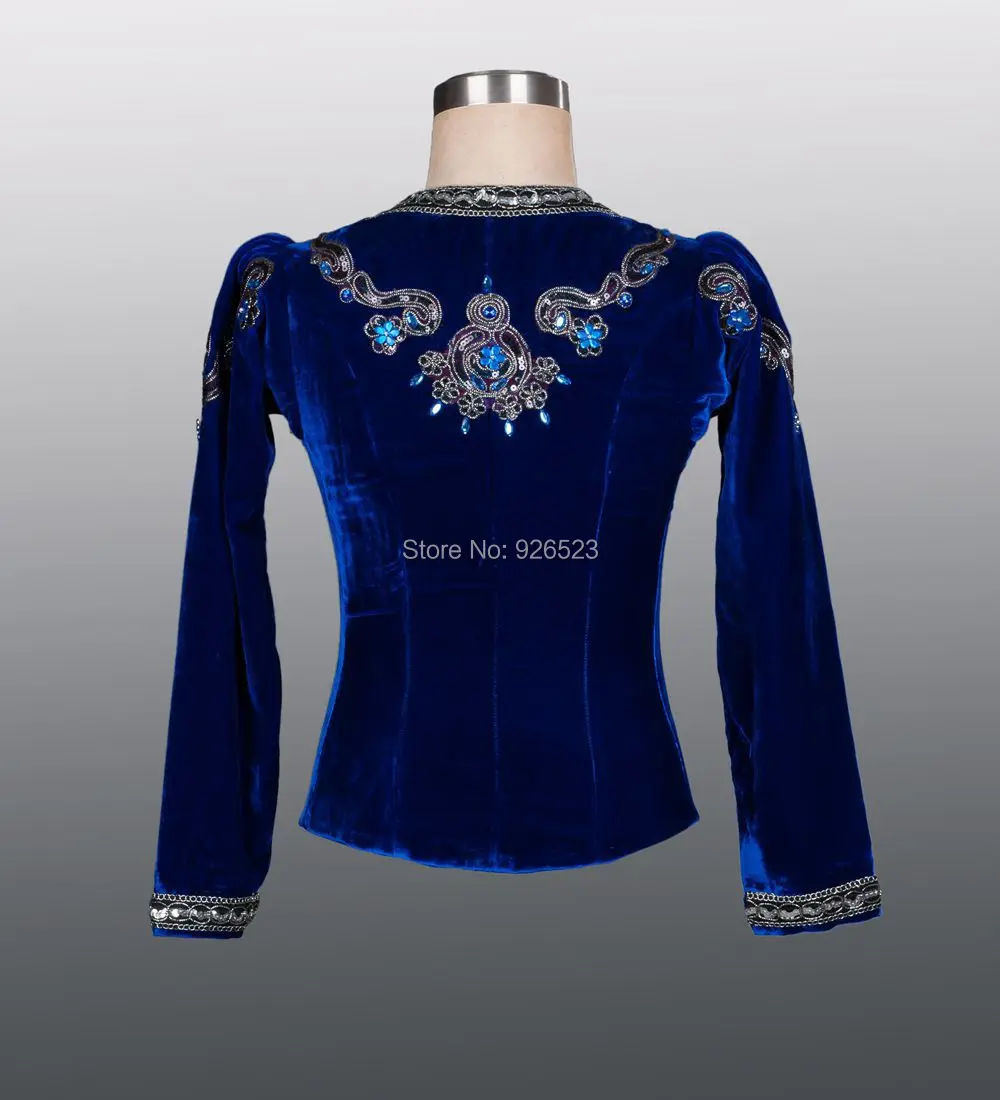 Navy BLue Velvet Custom Made Giselle Albrecht Mens Stage Professional Ballet Costumes Jacket for boy Ballerinas BT791