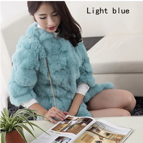 Free Shipping Genuine Rabbit Fur Coat women long rabbit fur coat winter fur jacket free customzied plus size J 821