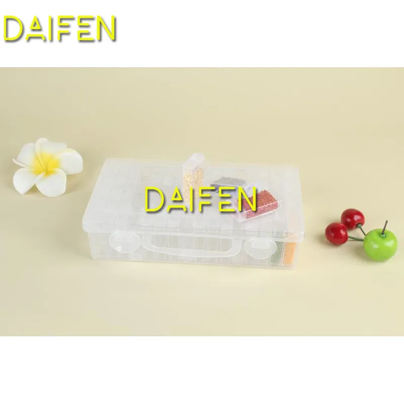 Daifen Diamond embroidery diamond painting tool! 64 grating, transparent plastic storage box,64 Raster jewelry Drill Storage box