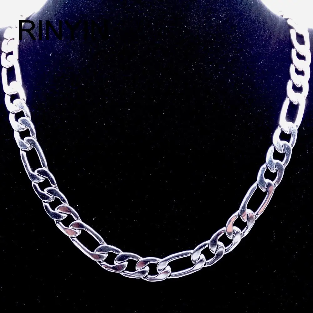 6/8 mm Customize Length Mens High Quality Stainless Steel Necklace Figaro Chain Fashion Jewerly Hot Sale Factory Offer