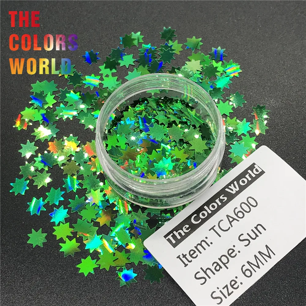 TCT-230 Hologram Sun Shape 6 Mm Kuku Glitter Dekorasi Nail Art Makeup Kuku Gel Wajah Glitter Pekerjaan Tangan Henna DIY Accessorie