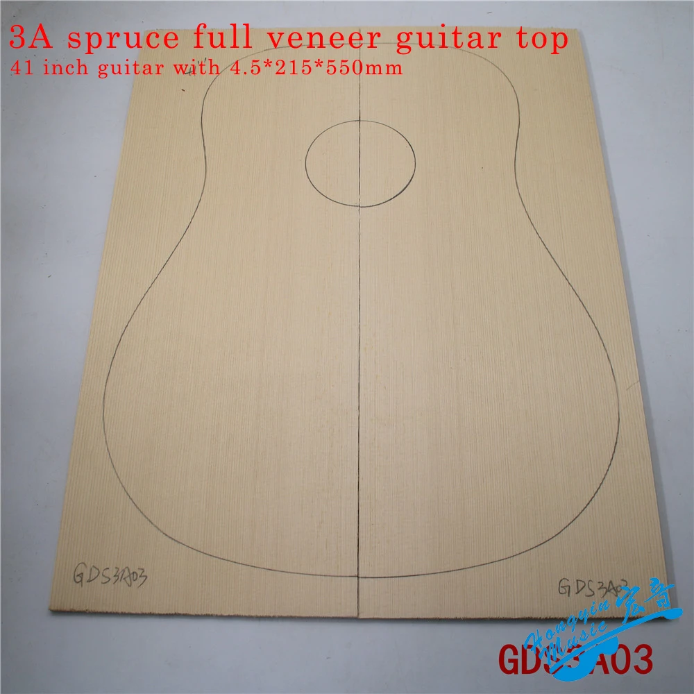 AAA High Grade Alps Spruce Full Veneer Guitar Top 41 Inch DIY Original Wood Guitar Panel Guitars Making Material 4.5*215*550mm