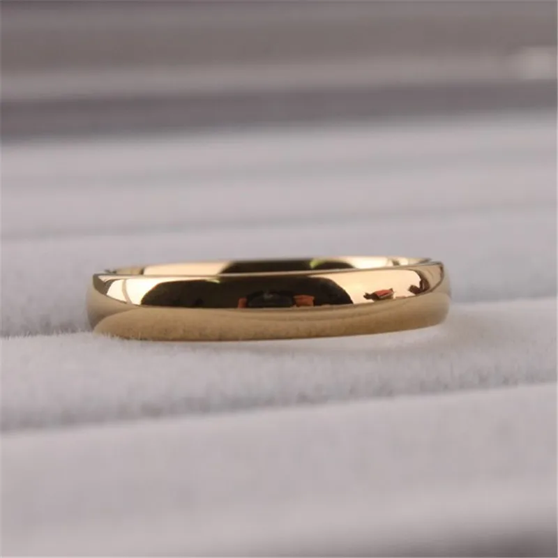 QianBei Fashion 4mm Width Stainless Steel Simple Smooth Circles Rings For Women Men Gifts Jewelry Size 7-11