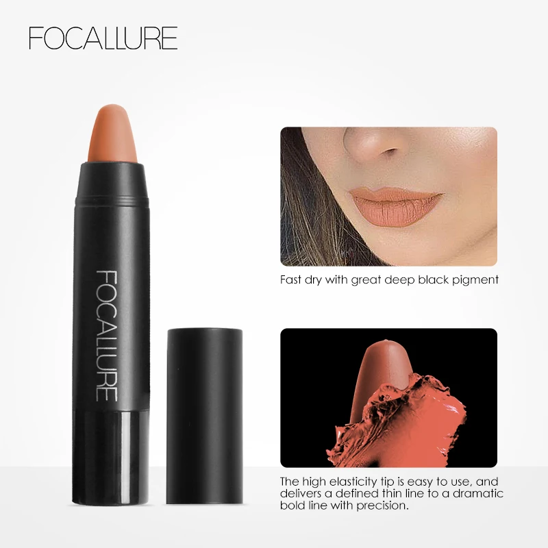 FOCALLURE-lápiz labial mate, resistente al agua, de larga duración, fácil de llevar, 19 colores